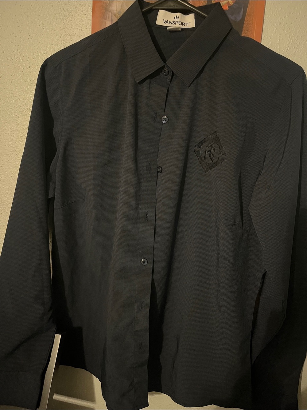Vansport Men's Black Long-Sleeve Dress Shirt